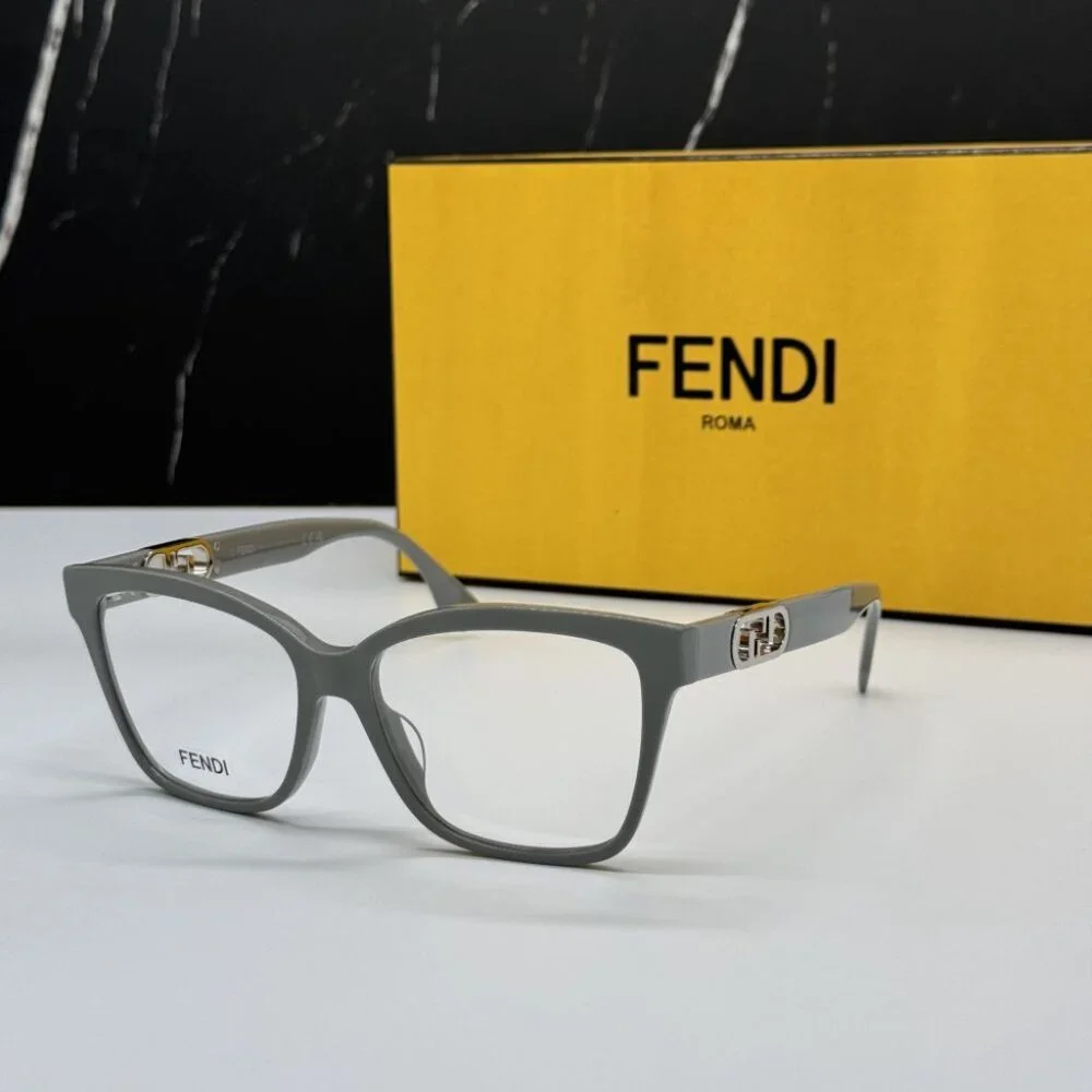 NEW FE50025I 020 FENDI EYEGLASSES SHINY GREY UNISEX EYEWEAR FENDI